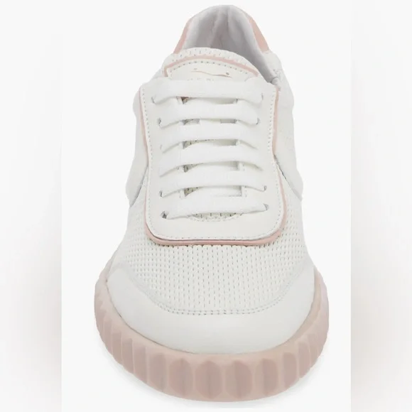 NWT VOILE BLANCHE SELIA Leather Sneakers in
White-Light Pink - Picture 4 of 14